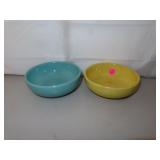 2 Old McCoy Cereal Bowls (yellow has age crazing)