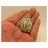 Vintage Jade Necklace Pendant with Birds = 1&3/8"x