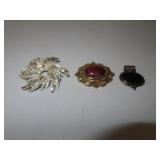 2 Beautiful Brooch Pins & 1 Pendant