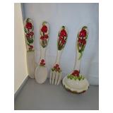 4 Piece Vintage Ceramic Kitchen Wall Decor - Large