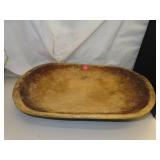 Antique Large Wood Dough Bowl = 20&1/2" x 12&3/4"x