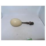 Antique Darning Egg with Sterling Silver Handle=6"