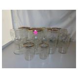 10 Vintage Grape Etched Beer Glasses & more