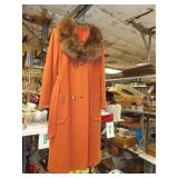 Vintage Meri K Winter Coat with Fur Collar =