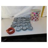 19 Vintage Galvanized Jar Lids & 14 Rubber Rings
