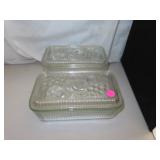 2 Vintage Refrigerator Dishes = 9" x 3" each