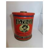 Vintage Sir Walter Raleigh Tobacco Can = 6&1/4"
