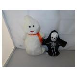 2 Ty Beanies = Ghost 12&1/2" & Skeleton 9"
