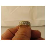 10KGF & Sterling Silver Wedding Band = Size 10.5
