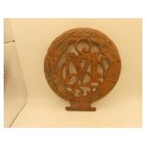 Antique Cast Iron Door? or Trivet = 7" x 6&1/2"