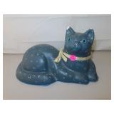 Vintage Chalkware Cat (chip on ears) with Glass