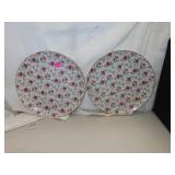 2 Vintage Lefton "Rose Chintz" Dinner Plates =