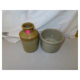Vintage Stoneware Jar = 7" & Bowl = 6" x 4"