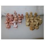 Vintage Alabaster Chess Set - missing 1 piece