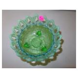 Vintage Green Opalescent Bowl = 5&7/8" x 3&1/4"