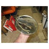 Antique Mercury Glass Oil Lamp Reflector = 8&1/4"