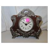 Vintage India Battery Clock - Wood & Metal 7&3/8"x