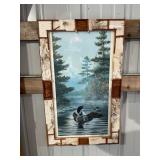 Local birch bark frame art 