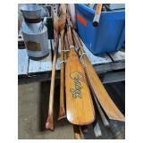 Many oars and paddles 