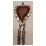 Sterling silver western Native American pendant with opals artist twws 1994 