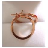 14 k rose gold square tube hoop earrings 