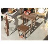 antique phone stand and phone