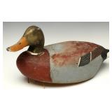 A MALLARD DRAKE CARVED AND PAINTED WOOD DECOY