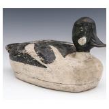 A GOLDENEYE DRAKE CARVED WOOD DECOY