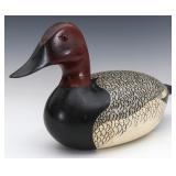 A CANVAS BACK DRAKE DECOY SIGNED ED KELLER