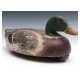 AN EARLY 20TH C MALLARD DRAKE FACTORY WOODEN DECOY