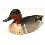 A LATE 20TH C. GREEN-WINGED TEAL DRAKE DECOY