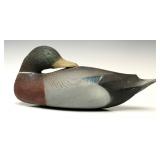 A LATE 20TH CENT. PREENING MALLARD DRAKE DECOY