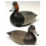 CANVASBACK DRAKE AND HEN SIGNED FREDERICK BROWN