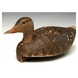 A MALLARD HEN PAINTED WOOD DECOY SIGNED KEN HARRIS