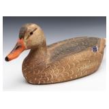 A MALLARD HEN CARVED AND PAINTED WOOD DECOY