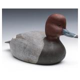A REDHEAD DRAKE WOODEN DECOY, ALGONAC, MICHIGAN A REDHEAD DRAKE WOODEN DECOY, ALGONAC, MICHIGAN