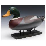 A MALLARD DRAKE DECOY SIGNED PATRICK VINCENTI