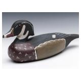 TOM MARTINDALE WOOD DUCK DRAKE CARVED DECOY