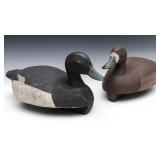 KEN HARRIS BLUEBILL HEN AND DRAKE DECOY PAIR