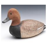 A CANVASBACK DRAKE DECOY SIGNED HERMAN CHAUVIN