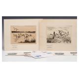WATERFOWL ETCHINGS WITH FIRST DAY ISSUE STAMPS WATERFOWL ETCHINGS WITH FIRST DAY ISSUE STAMPS