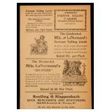 AN ADVERTISING BROADSIDE FOR FORTUNE TELLING CARDS AN ADVERTISING BROADSIDE FOR FORTUNE TELLING CARDS