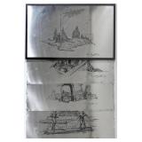 A RARE SET OF GREAT NORTHERN RAILCAR ART PANELS A RARE SET OF GREAT NORTHERN RAILCAR ART PANELS
