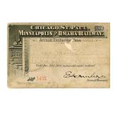 1889 CHICAGO, ST PAUL, MINNEAPOLIS & OMAHA RR PASS 1889 CHICAGO, ST PAUL, MINNEAPOLIS & OMAHA RR PASS