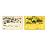 TWO 1906 STEAMSHIP PASSES TO D.T. & I. RAILWAY MAN TWO 1906 STEAMSHIP PASSES TO D.T. & I. RAILWAY MAN