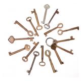 A COLLECTION OF SIXTEEN RAIL CAR COACH KEYS A COLLECTION OF SIXTEEN RAIL CAR COACH KEYS