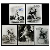 FIVE CLAYTON MOORE SIGNED LONE RANGER PHOTOGRAPHS