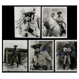 FIVE CLAYTON MOORE SIGNED LONE RANGER PHOTOGRAPHS