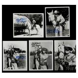 FIVE CLAYTON MOORE SIGNED LONE RANGER PHOTOGRAPHS