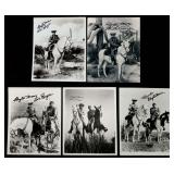 FIVE CLAYTON MOORE SIGNED LONE RANGER PHOTOGRAPHS